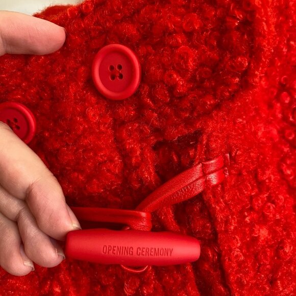 Opening Ceremony Boucle Toggle Coat Jewel Red NWT Size 6 - Picture 7 of 10